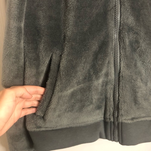 Free People Timeless Movement Fleece Zip Jacket Grey/Green Pink Medium - Picture 9 of 9